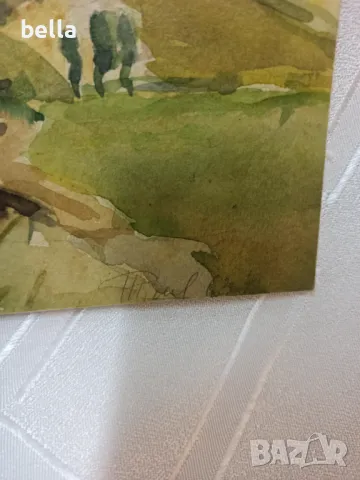 Стар рамкиран авторски акварел подписан Тодор Димитров  63 г, снимка 6 - Антикварни и старинни предмети - 49646535