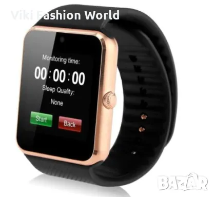 Смарт часовник, GT08 Smart Watch, СИМ Карта, iOS/ Android, Bluetooth, Снимки, Обаждания, Радио, Злат, снимка 1 - Смарт часовници - 47306736