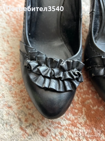 Дамски черни обувки на ток, снимка 3 - Дамски обувки на ток - 51681350