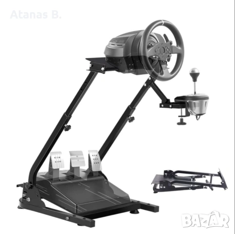 Ново! Стойка за волан, педали и лост/ Sim racing stand for Logitech, Thrustmaster