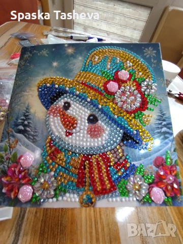 Коледни диамантени картички , снимка 14 - Декорация за дома - 52306814