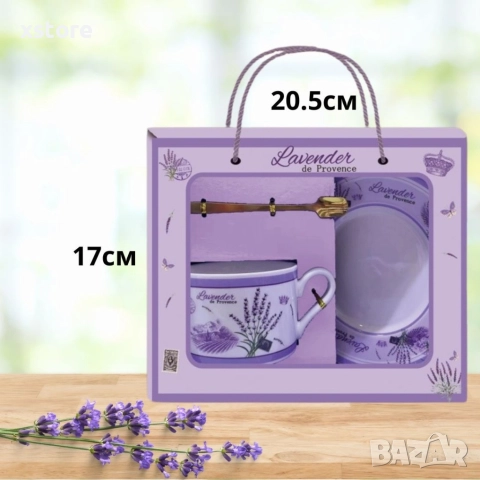 Комплект от 3 части, чашка с чинийка и лъжичка, снимка 8 - Чаши - 52712721