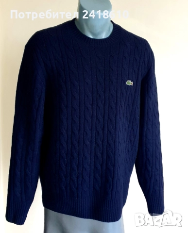 Lacoste Wool / Knit Mens Size 5 - L ОРИГИНАЛ! Mъжки Пуловер, снимка 14 - Пуловери - 52577186