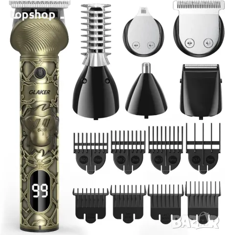 GLAKER Безжичен акумулаторен тример за мъже 6 в 1, (черен) ; (златен), снимка 5 - Машинки за подстригване - 50355273