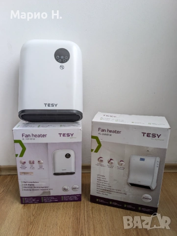 Вентилаторни печки за баня Tesy, 2000 W, IP24 с термостат, чисто нови