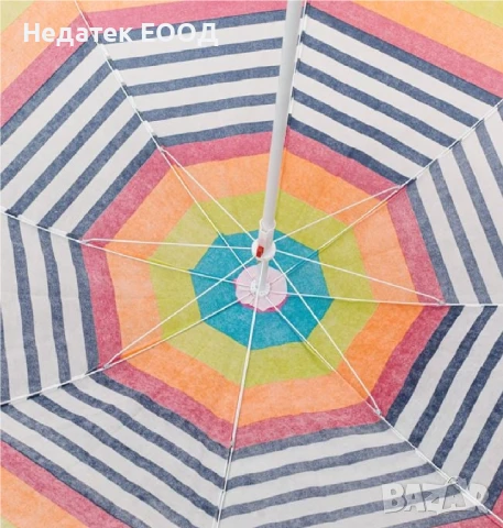 Плажен чадър с метална рамка, Ø1.80 м., снимка 2 - Други - 50445403