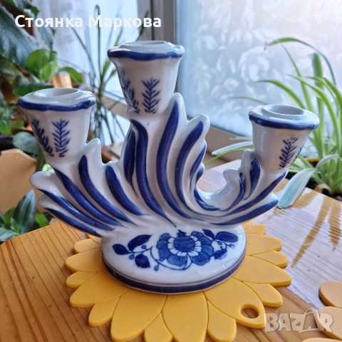 Порцеланов свещник за 3 свещи
