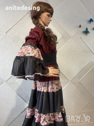 Рокля за ромски танци на ластици с корсет, снимка 9 - Рокли - 53596175