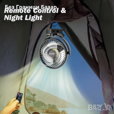 Нов Преносим вентилатор за количка – акумулаторен, въртящ се, 3 скорости, снимка 5 - Други стоки за дома - 49867540