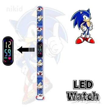 Led Соник Sonic детски часовник електронен тип гривна, снимка 4 - Детски - 45635559