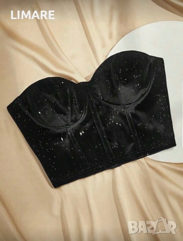 Луксозен кадифен черен топ