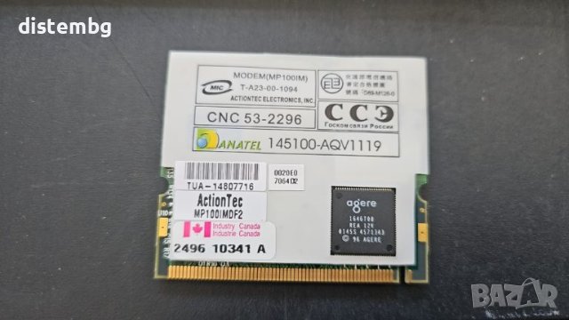 Мрежова карта mini PCI за Dell Inspiron 2500 LAN MODEM, снимка 2 - Части за лаптопи - 46397547