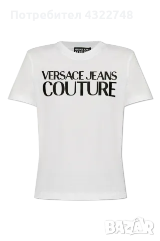 Дамска тениска Versace Jeans Couture White T-shirt with logo , снимка 2 - Тениски - 48410921