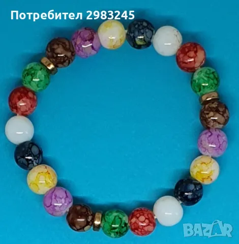 Гривна с цветни мъниста , снимка 3 - Гривни - 50028468