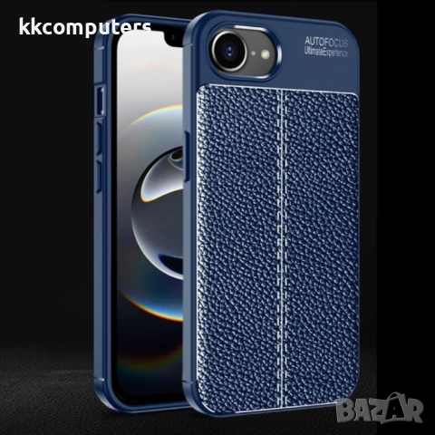 Apple iPhone 16e Удароустойчив Litchi Skin Калъф и Протектор