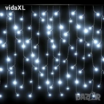 vidaXL LED завеса ледени висулки 10 м 400 LED студено бяло 8 режима(SKU:328911), снимка 3 - Други - 49266585