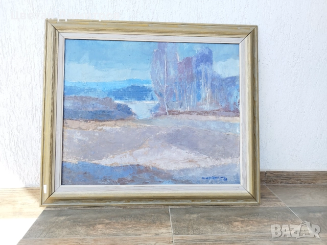 Антикварна картина, масло върху платно, подписана , снимка 2 - Картини - 51471614