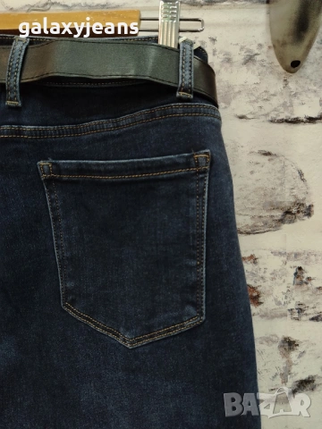 Version- модел Mom fit, големи размери, тъмни, висока талия, мек деним с еластан, снимка 2 - Дънки - 53273912