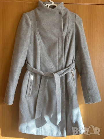 Сиво стилно палто, снимка 4 - Палта, манта - 52963673
