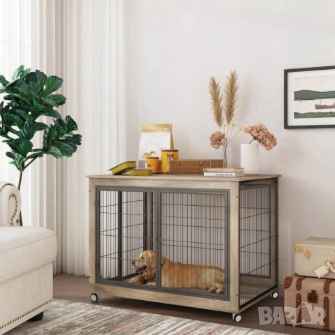 Клетка за куче за вкъщи с колелца / Заграждение за куче в апартамент, снимка 5 - За кучета - 53062147