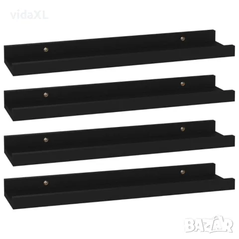 vidaXL Стенни рафтове, 4 бр, черни, 40x9x3 см (SKU:326667), снимка 1 - Етажерки - 49381250