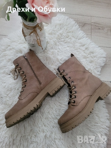 Бежови боти естествена кожа, снимка 3 - Дамски боти - 52467595