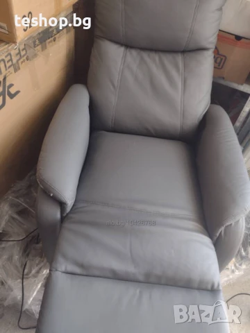 Фотьойл сива кожа забележки по кожата ПРЕОЦЕНЕН ПРОДУКТ, снимка 11 - Дивани и мека мебел - 50976080