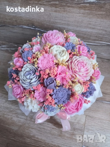 Голям сапунен букет, снимка 3 - Изкуствени цветя - 52983831