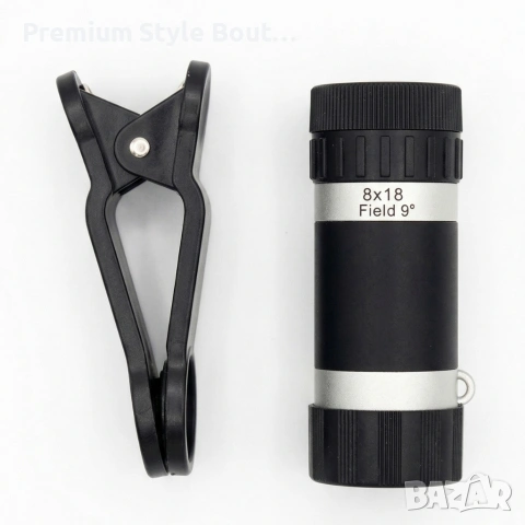 Универсален телескоп обектив за телефон 8x оптично увеличение + щипка, снимка 5 - Друга електроника - 54123519