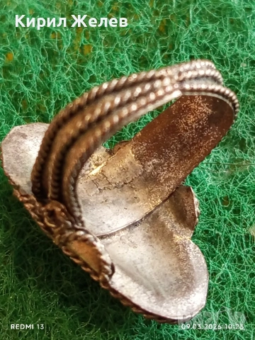 Антикварен сребърен пръстен филигранна изработка Бохо стил ювелирна изработка 27059, снимка 7 - Пръстени - 53763267