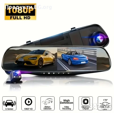 Професионална Full HD 1080P дашборд камера с включена задна камера. Гаранция 12 месеца 
