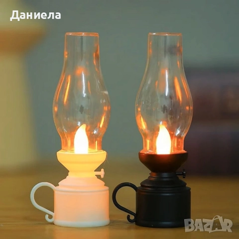 LED винтидж декоративна лампа с трептяща светлина, снимка 3 - Декорация за дома - 52812480