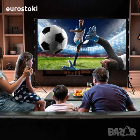 Lejiada  84-инчов преносим проекторен екран със стойка, 16:9 4K HD проекции, филмов екран с чанта , снимка 4 - Плейъри, домашно кино, прожектори - 53156229
