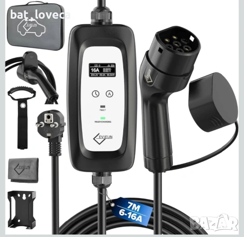 НОВ Заряден кабел Schuko тип 2 3.6kW [Еднофазен 7 м 6-16A] | Зарядно устройство за електрически авто