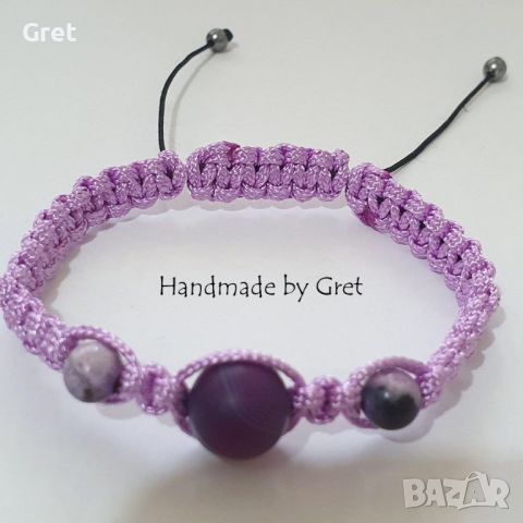 Ръчно изработени макраме гривни- Handmade macrame bracelets, снимка 4 - Гривни - 46550845