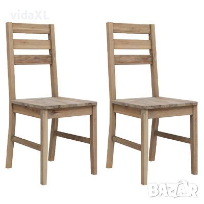 vidaXL Трапезни столове, 2 бр, акациево дърво масив, шишам(SKU:243956