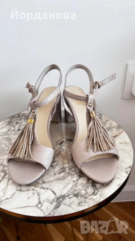 Сандали от естествена кожа в бежово 39 номер, снимка 8 - Сандали - 50891409