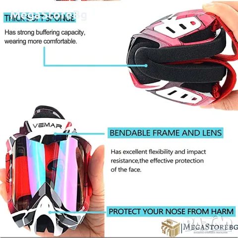 Мото очила Vemar VM-1016-C - червено, снимка 5 - Аксесоари и консумативи - 50169112