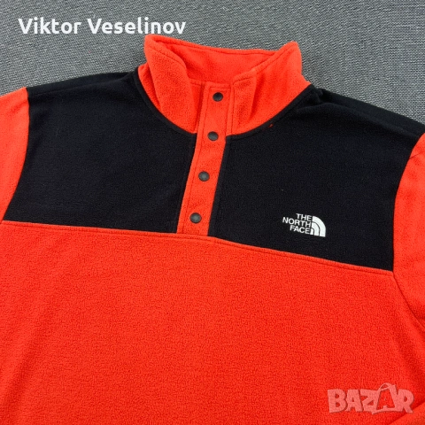 The North Face TKA Glacier Мъжка Блуза Полар Размер L Термо Orange Black, снимка 2 - Тениски - 53757613