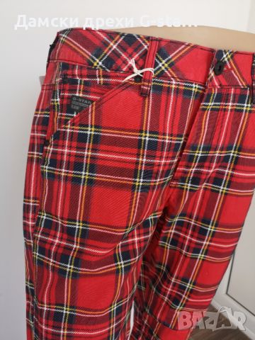 Дамски панталон G-Star RAW®  5622 3D MID BOYFRIEND MILK/POMPEIAN RED CHECK, размери W25;29  /288/, снимка 2 - Панталони - 46359431