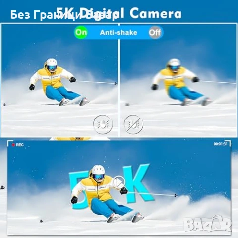 Нова 5K 64MP WiFi Дигитална Камера 4" Тъч Двойна Леща 18X Фотоапарат, снимка 2 - Камери - 53374892