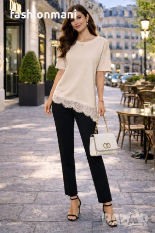 ЕЛЕГАНТНИ БЛУЗИ С ДАНТЕЛА 5 цвята - код 1383, снимка 5 - Туники - 36126288