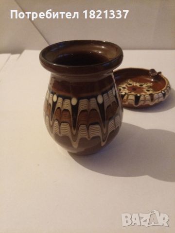 Комплект керамична ваза и пепелник от социализма , снимка 8 - Вази - 45797557