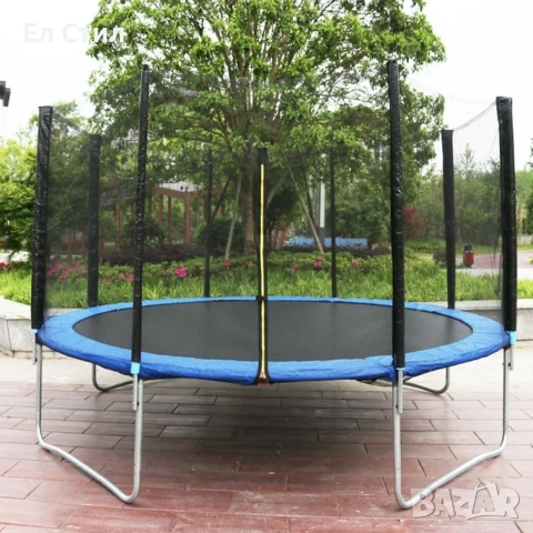 Ултра здрав портативен батут със защитна мрежа батут с размер 2,44 м. в диаметър + стълбичка, снимка 7 - Други - 53563737