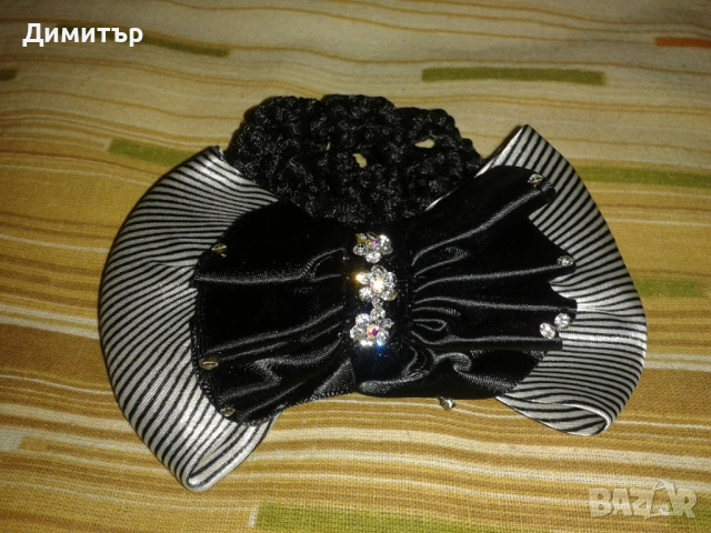 Фиба с панделка и мрежа за косата, снимка 2 - Аксесоари за коса - 54248451