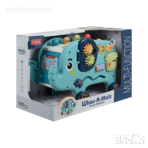 Образователен слон - Монтесори пъзел, манипулационна дъска, блокчета, чук, снимка 3 - Образователни игри - 52402677