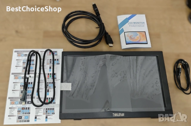 Thinlerain 11.6 инчов преносим портативен HDMI монитор 1366 x 768 LED, снимка 5 - Монитори - 54214506