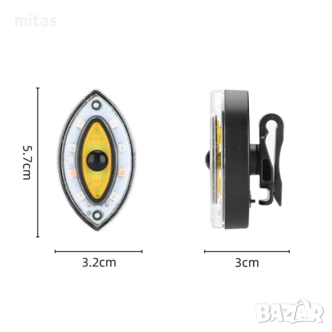 Задна LED стоп светлина за велосипед колело QIXUN EYE, USB, 30 лумена, снимка 7 - Аксесоари за велосипеди - 52037648