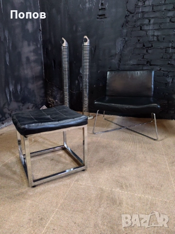 Нископрофилен черен стол, снимка 4 - Столове - 52356060