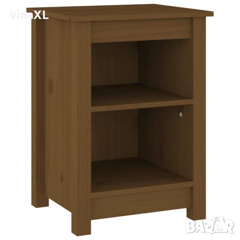 vidaXL Нощно шкафче, меденокафяво, 40x35x55 см, борово дърво масив（SKU:820962, снимка 1 - Шкафове - 46123648